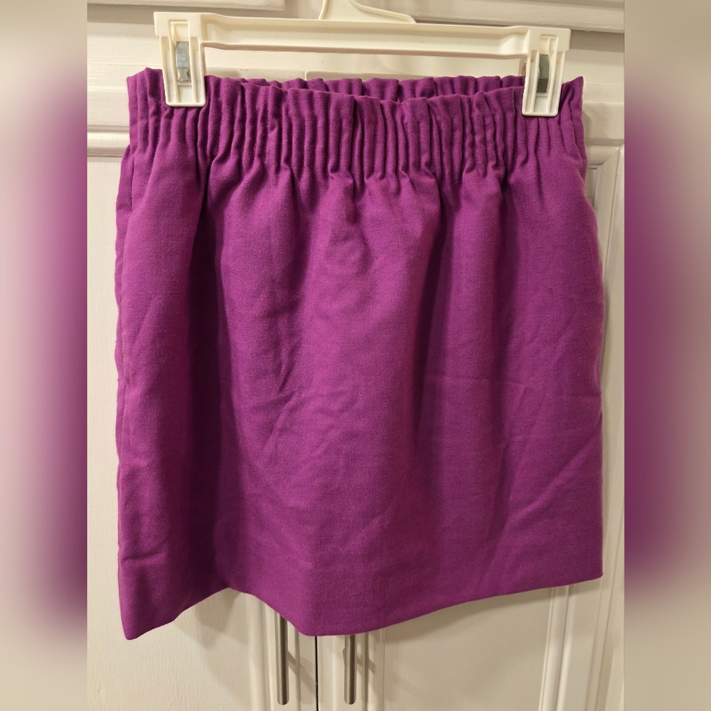 J. Crew Elegant Women's Vibrant Plum Wool Blend Skirt ~ Size 4